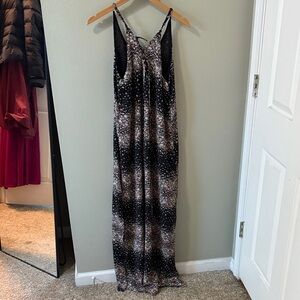 Smell the Roses Black and White Maxi Dress